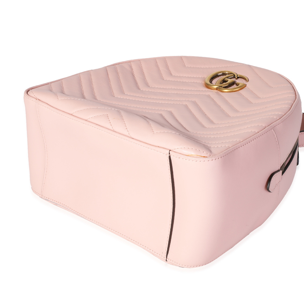 Gucci Pink Matelassé Calfskin GG Marmont Dome Backpack - Picture 5 of 6
